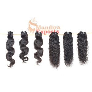 Paquete al por mayor de extensiones de cabello humano virgen Remy indio negro con cutícula alineada, en estilos de onda profunda suelta y onda corporal, color natural - Product Image 6