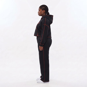 <b>Women</b> <b>Plus</b> <b>Size</b> Hooded <b>Tracksuit</b> Full Sleeve Casual Loose Fit Sweat Pant Side Pockets Elastic Waist Ladies Oversize <b>Tracksuit</b> - Product Image 3