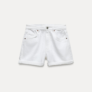 Customizable Sizes Ladies High <b>Waist</b> Straight Denim Shorts Stylish Casual Comfortable Regular Fit Made Pakistan Summer Colored - Product Image 3