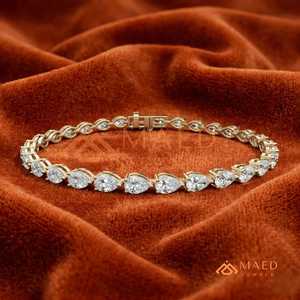 สร้อยข้อมือเทนนิสโมอิสซาไนต์ชุบทอง 18K สำหรับผู้หญิง เครื่องประดับแฟชั่นหรูหรา สไตล์ซานฟรานซิสโก สง่างาม - Product Image 1