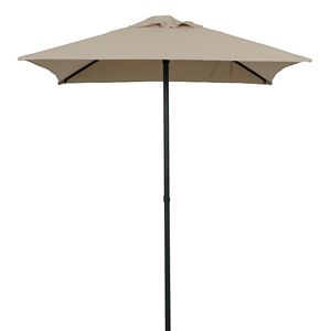 Ombrellone da Patio Quadrato in Acrilico Beige da 1,5 m - Ombrellone da Esterno per Mercato/Spiaggia con Meccanismo Push-Up - Product Image 1