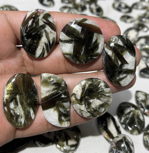 Natural Green Lepidolite Cabochon Mix Shape Wholesale Bulk Loose Gemstone For Making Silver Handmade Earring pendant Rings - Product Image 4