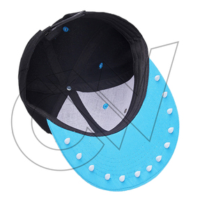 Casquette Snapback Sportive Ajustable Noire et Bleue avec Logo X Blanc et Rivets, Style Urbain, 5 Panneaux, Unisexe Adulte, Décontractée Printemps-Été - Product Image 3