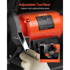 Smerigliatrice da banco a velocità variabile da 8 pollici 550W 5.0A motore a induzione 36/60 graniglia smerigliatrice per occhi regolabile - Product Image 5