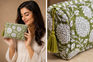 Custom Quilted Cotton Cosmetic Bag Set Floral <b>Makeup</b> Organizer Travel Toiletry Pouch Beauty Storage Bag OEM Wholesale - Product Image 4