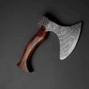 Hacha Vikinga de Acero Damasco de Alta Calidad, Hecha a Mano, para Uso Industrial y Bricolaje, Cortador de Pizza, para Cortar Madera al Aire Libre, Venta al por Mayor - Product Image 5