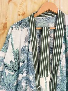 100% Cotton <b>Kimono</b> <b>Robes</b> for Women Pure Cotton Block Print <b>Kimono</b> with Chiffon Fabric - Product Image 6