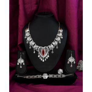 Ensemble de bijoux de mode pour femmes africaines de qualité supérieure avec une finition de qualité supérieure, en alliage plaqué argent, tendance, ensemble familial - Product Image 5