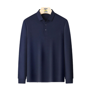 Polo à manches longues pour homme, service OEM personnalisé, polo vierge à col, t-shirt personnalisé avec logo brodé, polos à manches longues pour homme - Product Image 2