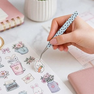 แหนบคิ้วโลหะสีโรสโกลด์ แหนบสแตนเลสสำหรับกำจัดขนบนใบหน้า อุปกรณ์แต่งหน้า แหนบเหล็กชุบ - Product Image 3