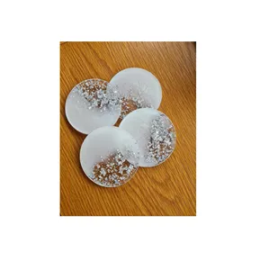 Ensemble de sous-verres en résine inspirés de l'océan pour les tables de salon, élégants, modernes, durables et réutilisables, décoration d'intérieur - Product Image 3