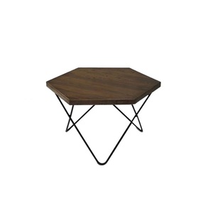 Round Shape Metal Coffee <b>Table</b> With Wooden Top Smooth Surface Ideal For Stylish Living Room Furniture Elegant Appearance - Product Image 2