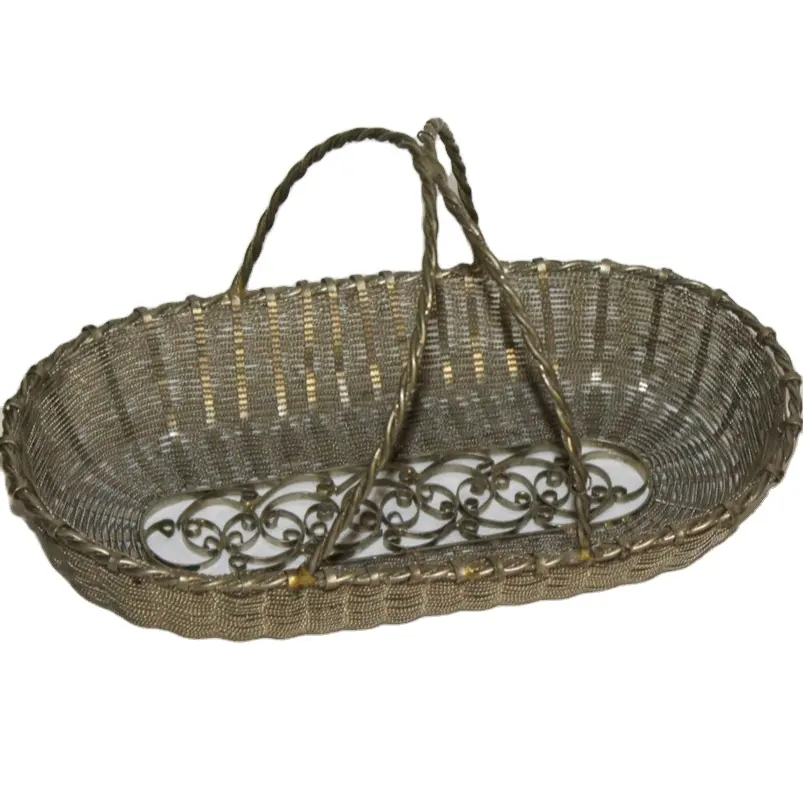 Cesta De Presente Bandeja Forma De Bronze Cor Gift Hamper Basket Para Decoração De Eventos Tecido Handmade Melhor Design Festivo E Fontes Do Partido