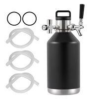 Mini fût de 4 L (128 oz) en acier inoxydable 304, fût à bière pressurisé avec affichage de la pression et système de robinet, type baril