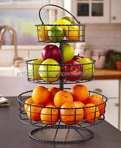 Cesta de fruta de metal con diseño artesanal premium, ideal para hogares que aprecian detalles clásicos inspirados en antigüedades. - Product Image 3