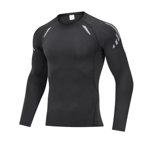 Créez votre Rash Guard Noir Uni Personnalisé – Rash Guard MMA et BJJ Vierge à Manches Longues pour Homme – Vente en Gros - Product Image 5