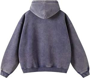 Sweat à capuche zippé personnalisé avec logo, délavé à l'acide, 100 % coton, pour homme, style streetwear vintage, entièrement zippé, surdimensionné, hiver, fabricant - Product Image 2