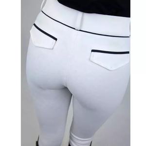 High Quality Pakistan Made Low Price Equestrian Breeches Full Seat Horse Riding Breeches with Silicone <b>White</b> Leggings for Women - Product Image 3