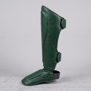 Protège-tibias professionnels en PU noirs avec fermeture élastique auto-agrippante pour la boxe – Équipement de protection léger unisexe pour adultes - Product Image 3