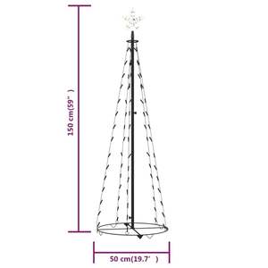 Sapin de Noël moyen avec lumières en PVC noir et métal blanc chaud pour une décoration festive - Product Image 6