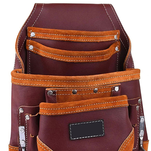 Wholesale Best Selling Made Pakistan Multi-Purpose Heavy-Duty Leather Waist <b>Tool</b> <b>Bag</b> High Quality OEM Customizable Waterproof - Product Image 4