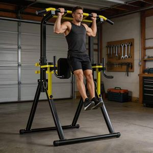 Stazione Multifunzione Power Tower con Barra per Trazioni e Dip, Altezza Regolabile a 10 Livelli, Telaio Robusto per Palestra Domestica - Product Image 2