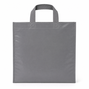 Sac fourre-tout en tissu non tissé gris, grande taille, avec poignée en corde et impression de logo, pour le transport de vin - Product Image 4