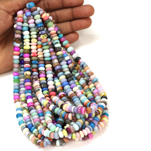 Perles Rondelles Opale Multicolores Effet Disco : Artisanat de Bijoux en Pierres Précieuses - Product Image 1