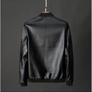 เสื้อแจ็คเก็ตหนังแท้ผู้ชายทรงสั้นสไตล์ลำลองเรียบง่ายสำหรับฤดูใบไม้ร่วงและฤดูใบไม้ผลิ ทำจากหนังวัวแท้ - Product Image 2