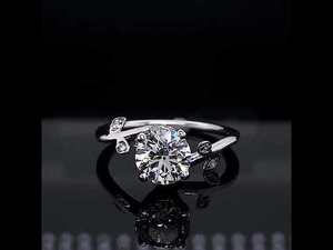 แหวนหมั้นเพชรทรงกลมเจียระไนแบบบริลเลียนท์ลายดอกไม้ ดีไซน์เนอร์ 18K ทองคำแท้ ประดับเพชรแล็บโกรว์ สำหรับผู้หญิงและเด็กผู้หญิง สวมใส่ในงานแต่งงาน - Product Image 6