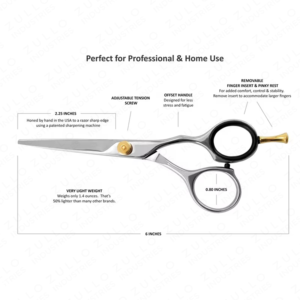 Ciseaux de barbier en acier inoxydable de qualité supérieure, finition titane, ciseaux à cheveux tranchants pour salon et vente en gros - Product Image 5
