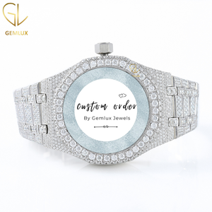 นาฬิกาฮิปฮอปอัตโนมัติสุดหรู ประดับเพชรโมอิสซาไนต์ D VVS เต็มหน้าปัด ผ่านการทดสอบเพชร สำหรับผู้ชาย - Product Image 1