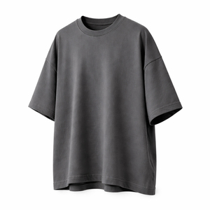 เสื้อยืดคอตตอนผู้ชายไซส์ใหญ่ สีพื้น คอกลม แขนสั้น สไตล์ลำลอง ผ้าเจอร์ซีย์ถัก ดีไซน์เรียบง่าย - Product Image 2