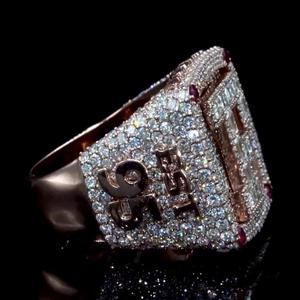 Anillo de Plata 925 con Letra Personalizada y Diamantes Moissanite VVS, Estilo Hip Hop, Anillo de Moda de Lujo para Unisex - Product Image 5