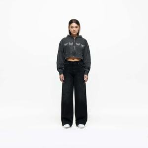 Sudadera con Capucha Corta Gris para Mujer, Manga Larga, Estilo Casual Urbano, Holgada, a la Moda - Product Image 1