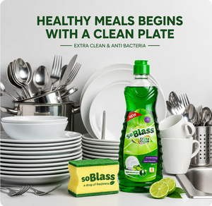 SoBlass Green Lemon Dishwashing <b>Liquid</b> Detergent Hand and Utensil Cleaner Super Degreaser for Kitchen Cleaning - Product Image 5