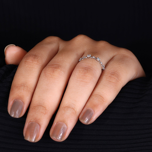 Round Brilliant Cut Moissanite Eternity Band Minimalist Wedding <b>Ring</b> Dainty <b>Stacking</b> Band <b>Silver</b> 14K Gold Plated Party <b>Ring</b> - Product Image 5