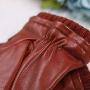 Gants de conduite en cuir véritable pour homme, imperméables au vent, compatibles avec les écrans tactiles, en peau de mouton, de haute qualité, pour moto - Product Image 6