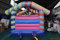 Lilytoys Château gonflable personnalisé en PVC sur le thème des bonbons, coloré et rayé, pour les événements d'anniversaire des enfants et la location commerciale