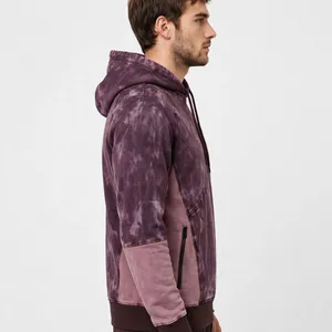 Sudadera con Capucha Tie Dye de Color Personalizado para Hombre, Corte Regular, Felpa Francesa, Informal, Otoñal - Product Image 3