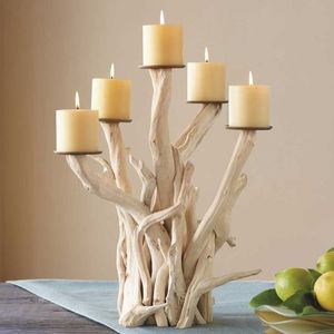 Support de bougie en bois flotté naturel fait à la main pour la décoration de la maison, fabriqué au Vietnam - Product Image 6