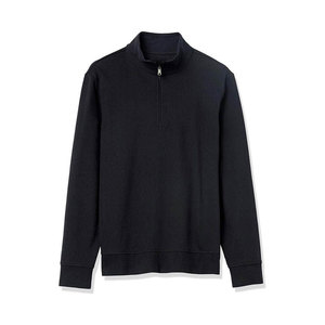 Sudadera de punto negra para hombre con cremallera de un cuarto, corte regular, cuello redondo, estilo casual de invierno, diseño de águila, logotipo bordado, 300g - Product Image 3