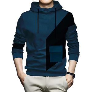 Sweat-shirts à capuche en molleton de coton pour hommes avec logo personnalisé - Product Image 1