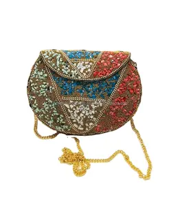 Mosaic Metal Clutch Bag and Sling Bag Beautifully Handicraft Mosaic Clutch Bag Purse for wholesale price by LUXURY CRAFTS
