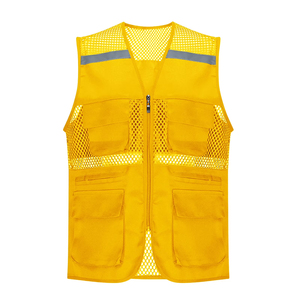 Gilet de pêche en mesh pour homme, best-seller, couleur jaune, ajustable, respirant, plusieurs poches - Product Image 2