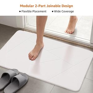 Tapis de bain personnalisés de luxe modernes en terre de diatomée gravée, absorbant l'eau rapidement et séchant rapidement - Product Image 5
