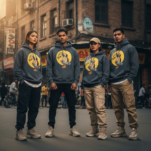 Sweat à capuche zippé oversize pour homme Rexfit Sport, en coton épais, broderie personnalisée, effet délavé, coupe ample - Product Image 3