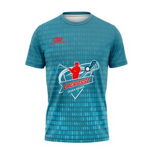 OEM Custom Logo Team Warm Up Jersey Quick Dry Polyester Spandex Fiber Stretch Fit Lacrosse Shooting Shirt Sublimated Wholesale - Product Image 1