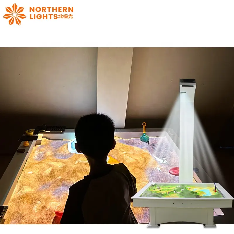 Aurora Borealis Sand Table Beach Projektion interaktives Spiel projektors ystem für Kinder-Vergnügung sparks piele