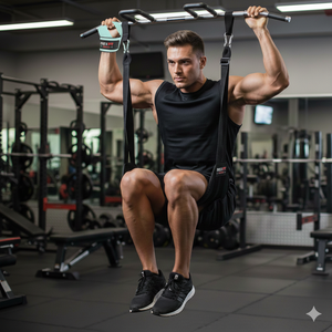 Sangles de suspension Rexfit Sport Premium pour abdominaux, avec coutures renforcées et rembourrage en mousse souple, pour les exercices d'abdominaux, de levée des jambes et de renforcement du tronc. - Product Image 2